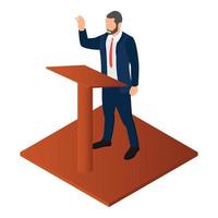 Election candidate icon, isometric style vector