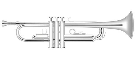 icono de trompeta de plata, estilo realista vector