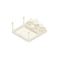 Sheikh Zayed Grand mosque icon, isometric 3d style vector