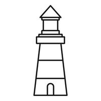 icono de construcción del faro, estilo de contorno vector