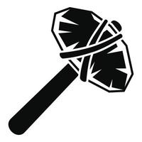 Old stone hammer icon, simple style vector