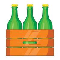 Box of beer icon, cartoon style vector