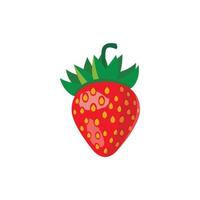 Strawberry icon in cartoon style vector