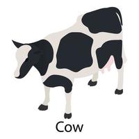 Cow icon, isometric style vector