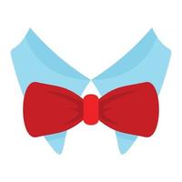 Bow tie shirt icon, flat style vector
