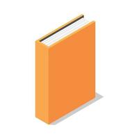 soporte de libro naranja icono vertical, estilo isométrico vector