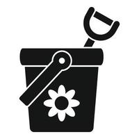 Toy bucket shovel icon, simple style vector