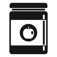 icono de tarro de juguete de manzana, estilo simple vector