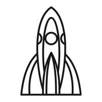 Rocket icon, outline style vector