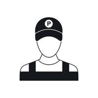 Parking attendant icon, simple style vector