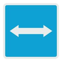 salida a la carretera desde el icono de movimiento reversible, estilo plano. vector