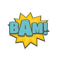 Comic boom bam icon, flat style vector