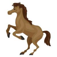 Brown horse icon, cartoon style vector