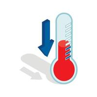 Thermometer with low temperature icon vector