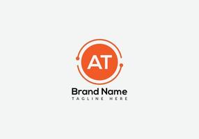 Abstract AT letter modern initial lettermarks logo design vector