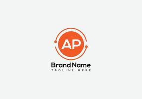 Abstract AP letter modern initial lettermarks logo design vector