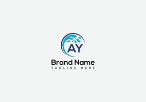 Maid Cleaning Logo On Letter AY. Clean House Sign, Fresh Clean Logo Cleaning Brush and Water Drop Concept Template vector