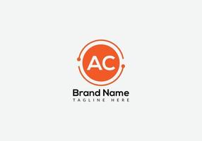 Abstract AC letter modern initial lettermarks logo design vector