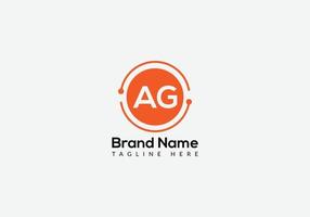 Abstract modern AG logo design template vector