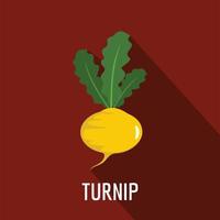 Turnip icon, flat style. vector