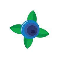 Blueberry with shadow icon, flat style vector