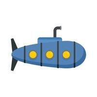 Nautical submarine icon, flat style vector