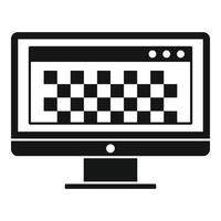 Desktop computer photo redaction icon, simple style vector