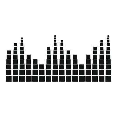 Equalizer level radio icon, simple black style