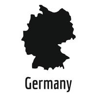 mapa de alemania en vector negro simple