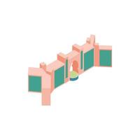 puerta en icono de dubai, estilo isométrico 3d vector