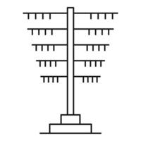 icono de poste de conexión, estilo de esquema vector