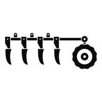 Tractor plow icon, simple style vector