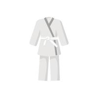 Kimono with martial arts white belt icon vector