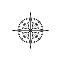 Ancient compass icon, outline style vector