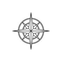 Ancient compass icon, outline style vector