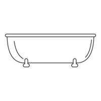 icono de bañera antigua, estilo de esquema vector