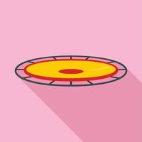 Amusement trampoline icon, flat style vector
