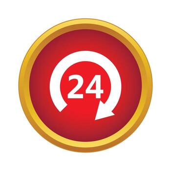 Open 24 hours icon, simple style vector