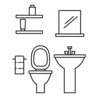 icono de la sala de baño, estilo de contorno vector