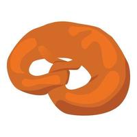 icono de panadería de pretzel, estilo isométrico vector