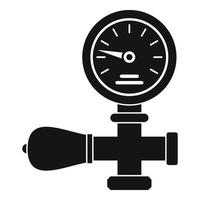 Welding gas pressure monitor icon, simple style vector