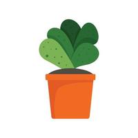 House cacti pot icon, flat style vector