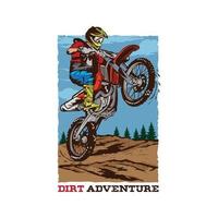 ilustración vectorial de motocross de enduro, perfecta para el diseño de camisetas y el logotipo del evento vector