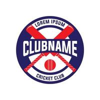 diseño de logotipo de ilustración de vector de club de críquet, perfecto para el diseño de logotipo de club de equipo deportivo