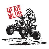 Quad ATV Extreme sport racing in badge logo design, good for t shirt design and championship event logo