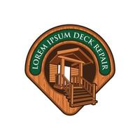 diseño de logotipo de ilustración de vector de cubierta de casa, perfecto para negocios de carpintería y diseño de logotipo de casa de villa forestal