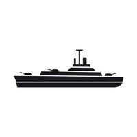 icono de buque de guerra, estilo simple vector