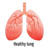 Healthy lung icon, cartoon style vector