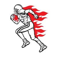 American Football player vector illustration, perfect for t shirt design and tournament competition event logo design
