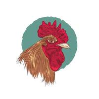 ilustración de vector de cabeza de gallo, perfecta para el logotipo de la granja y el logotipo del producto de la marca de alimentos